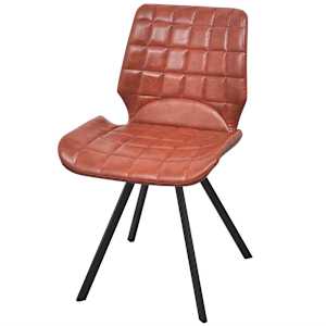 vidaXL Valgomojo kėdės, 6vnt., rudos, dirbtinė oda