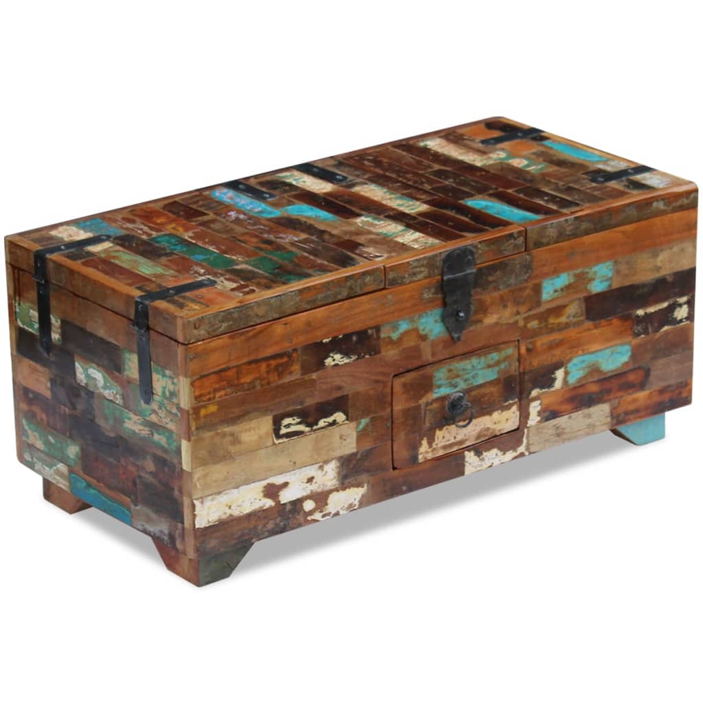 Coffee Table Box Chest Case Storage Organiser Furniture Solid Reclaimed