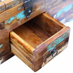 Konferenční stolek truhla masivní recyklované dřevo 80x40x35 cm - obrázek 10