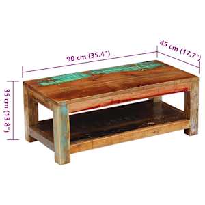 Konferenční stolek masivní recyklované dřevo 90x45x35 cm - obrázek 8