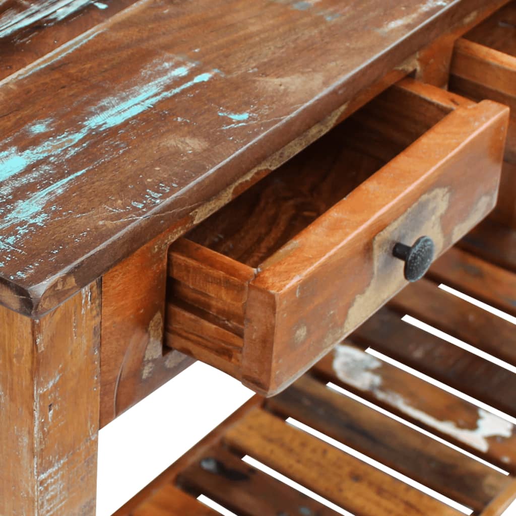 Konzolna mizica iz trdnega predelanega lesa 120x30x76 cm