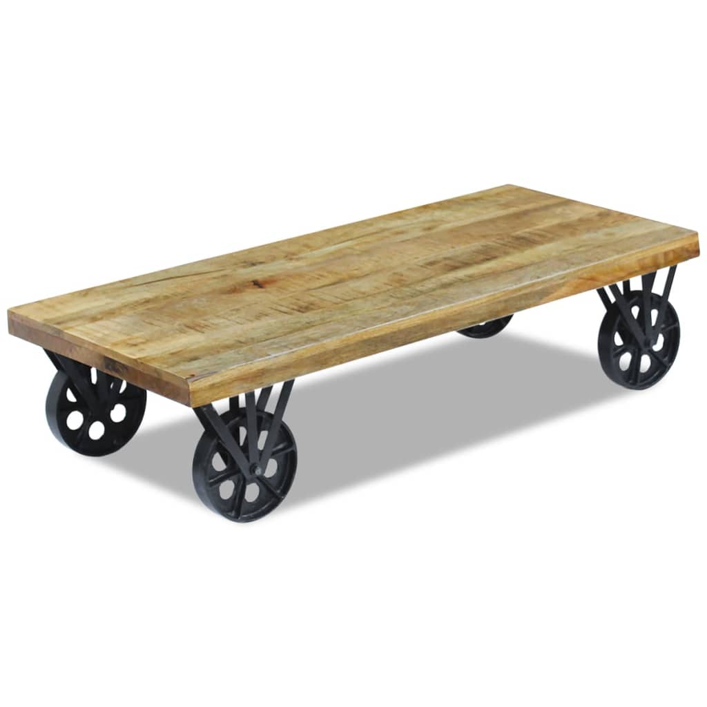 vidaXL 120x60x30 cm Tömör mangófa dohányzóasztal
