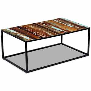 Konferenční stolek masivní pražcové dřevo 100 x 60 x 40 cm - obrázek 3
