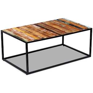 Konferenční stolek masivní pražcové dřevo 100 x 60 x 40 cm - obrázek 5