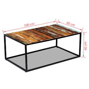 Konferenční stolek masivní pražcové dřevo 100 x 60 x 40 cm - obrázek 8