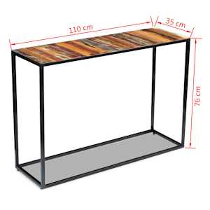 Konzolový stolek masivní recyklované dřevo 110 x 35 x 76 cm - obrázek 8