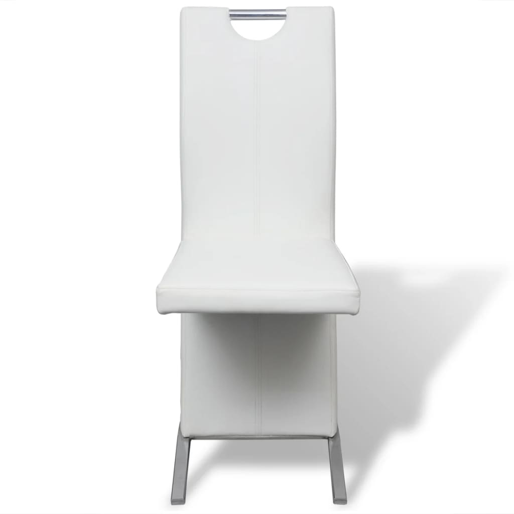 vidaXL Cadeiras de jantar 4 pcs couro artificial branco