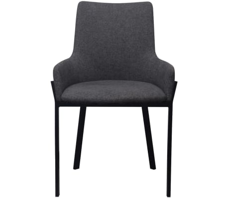 vidaXL Eetkamerstoelen 6 st stof donkergrijs