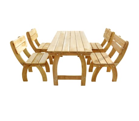 VIDAXL - Set Da Pranzo Giardino 7 Pz Polyrattan Vetro Temperato Marrone