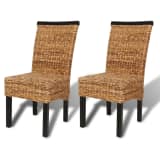 vidaXL Dining Chairs 2 pcs Abaca Brown