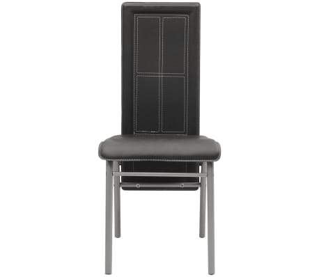 vidaXL valgomojo kėdės, 6vnt., juodos spalvos, dirbtinė oda