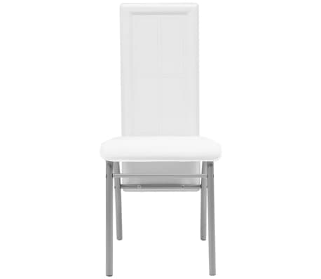 vidaXL Valgomojo kėdės, 6 vnt., baltos, dirbtinė oda