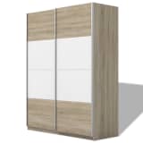 vidaXL Šatní skříň s 2 posuvnými dveřmi bílá s vysokým leskem 150 cm