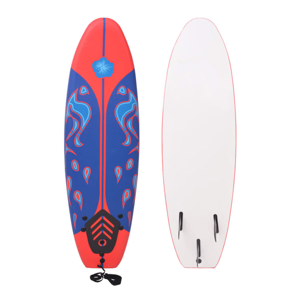 vidaXL Placă de surf 175 cm, albastru și roșu vidaxl.ro