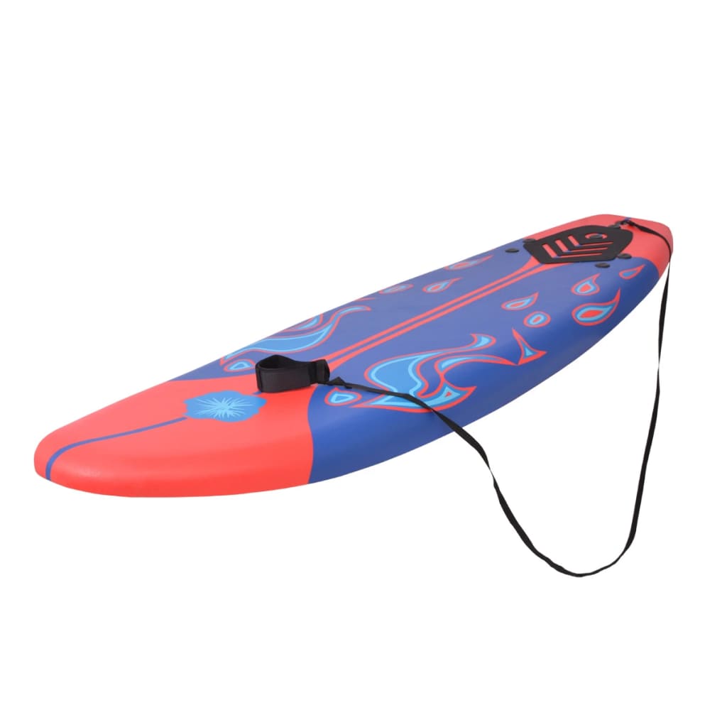 vidaXL Surfboard blauw en rood 175 cm