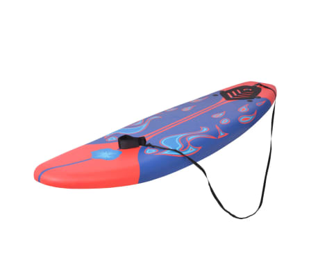 vidaXL Surfboard blauw en rood 175 cm