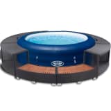 Bestway Lay-z-Spa Jacuzzi Cuve thermale gonflable 196x61cm Bordure en rotin