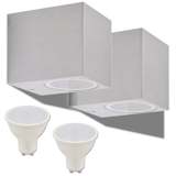 vidaXL Lámpara de pared exterior 2 uds cuadrada descendente