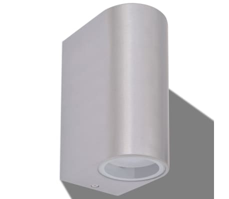 vidaXL Външни LED прожектори за стена, обли, 2 бр