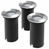 vidaXL Outdoor LED-Bodenleuchten 3 Stk. Rund
