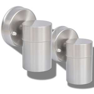 vidaXL Utendørs LED Vegglamper 2 stk Rustfritt Stål Nedadgående