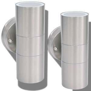 VidaXL Utendørs LED Vegglamper 2 stk Rustfritt stål Oppover/Nedover