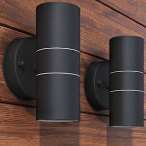 Zunanja LED stenska svetilka 2 kosa nerjaveče jeklo gor/dol