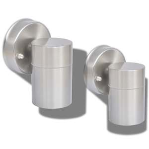 vidaXL āra sienas lampa, 2 gab., nerūsējošs tērauds, vērsta uz leju