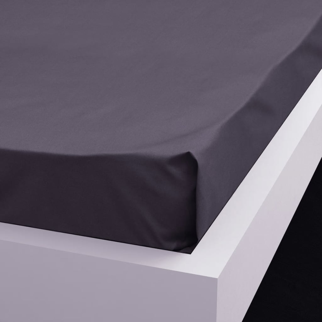vidaXL Flat Bed Sheet 2 pcs Cotton 146x260 cm Anthracite