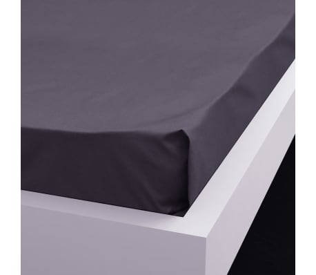 vidaXL Cearșaf de pat din bumbac, 146 x 260 cm, antracit, 2 buc.