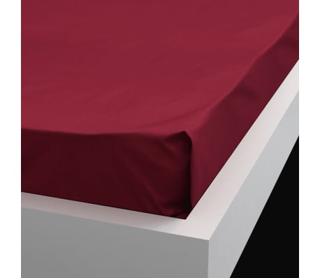 vidaXL Cearșaf pat din bumbac, 146 x 260 cm, vișiniu, 2 buc.