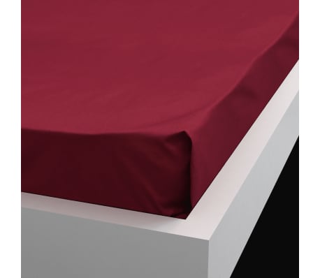 vidaXL Ravna Rjuha za Vzmetnico 2 kosa Bombaž 240x260 cm Bordo