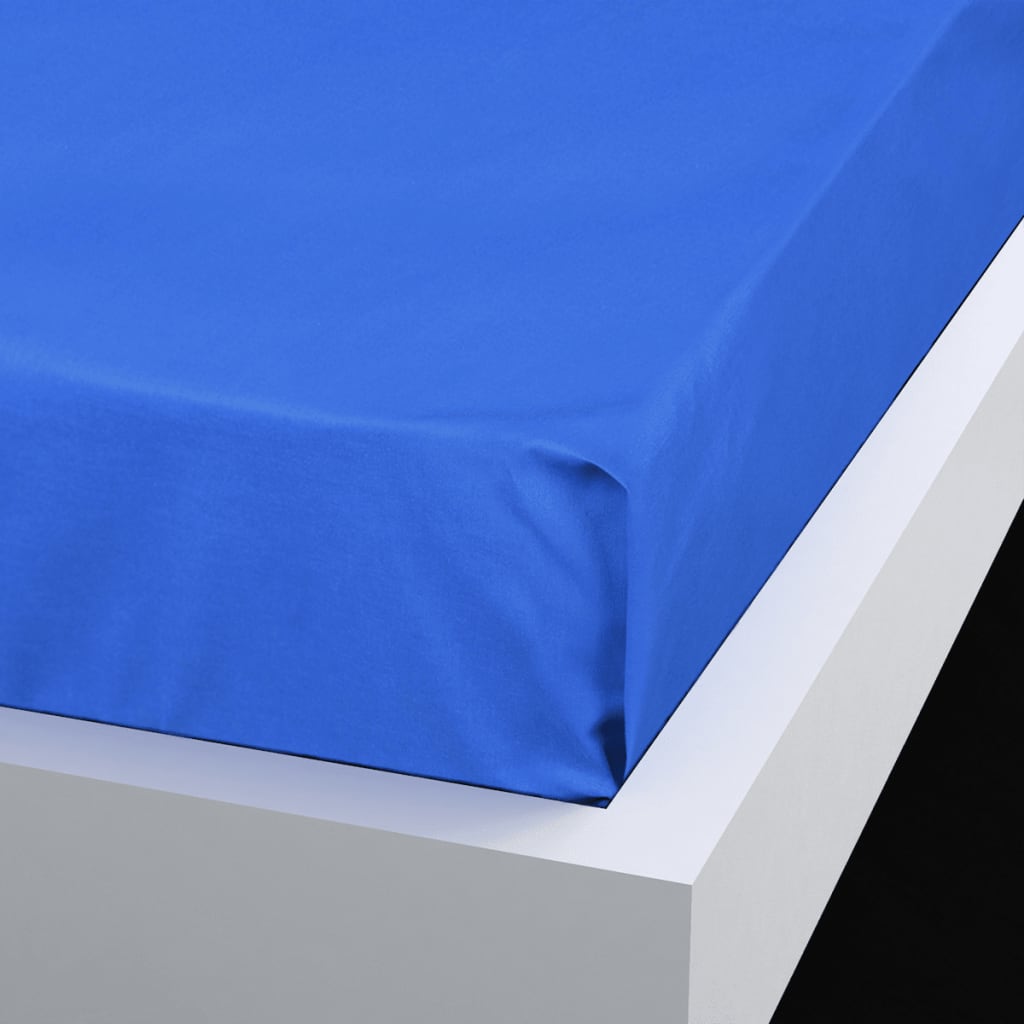 vidaXL Flat Bed Sheet 2 pcs Cotton 146x260 cm Royal Blue
