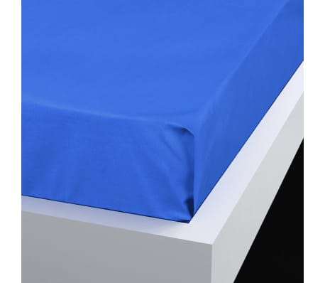 vidaXL Drap simple 2 pièces en coton 146 x 260 cm bleu royal