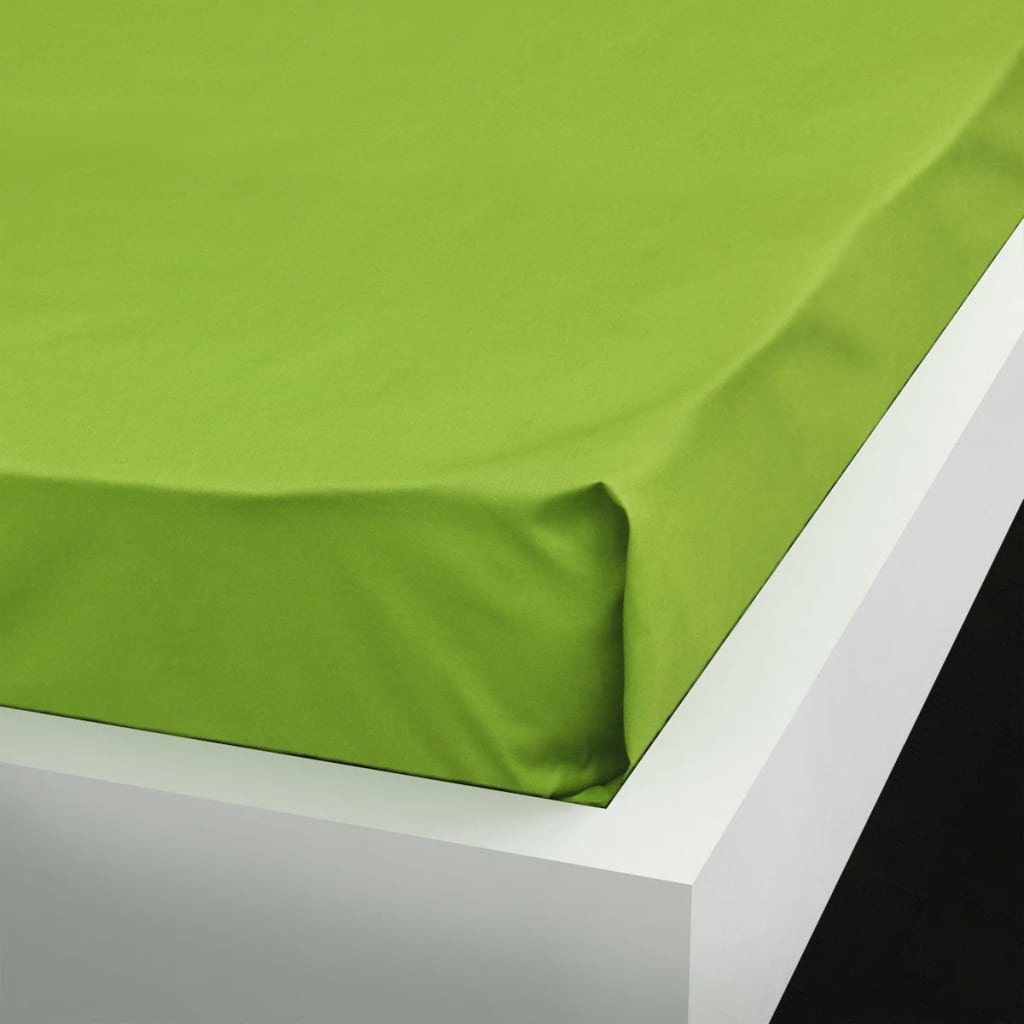 vidaXL Protetor colchão algodão 2 pcs 240 x 260 cm verde maçã