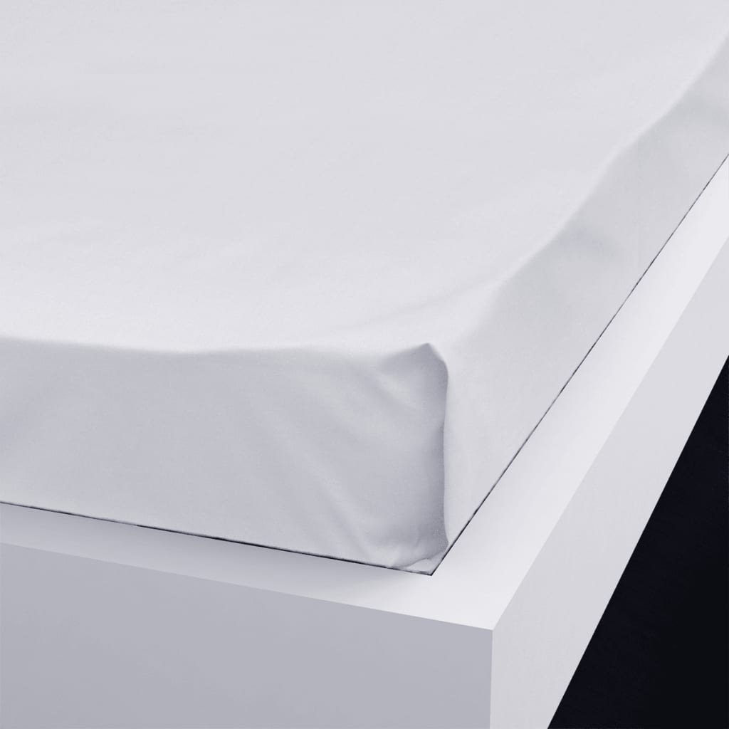 vidaXL Drap pour lit 2 pièces Coton 146 x 260 cm Blanc