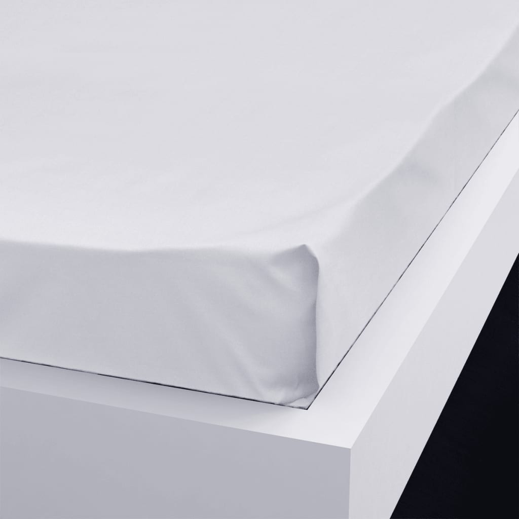 vidaXL Cearșaf de pat din bumbac 240 x 260 cm, alb, 2 buc.
