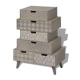vidaXL Side Cabinet 6 Drawers Grey