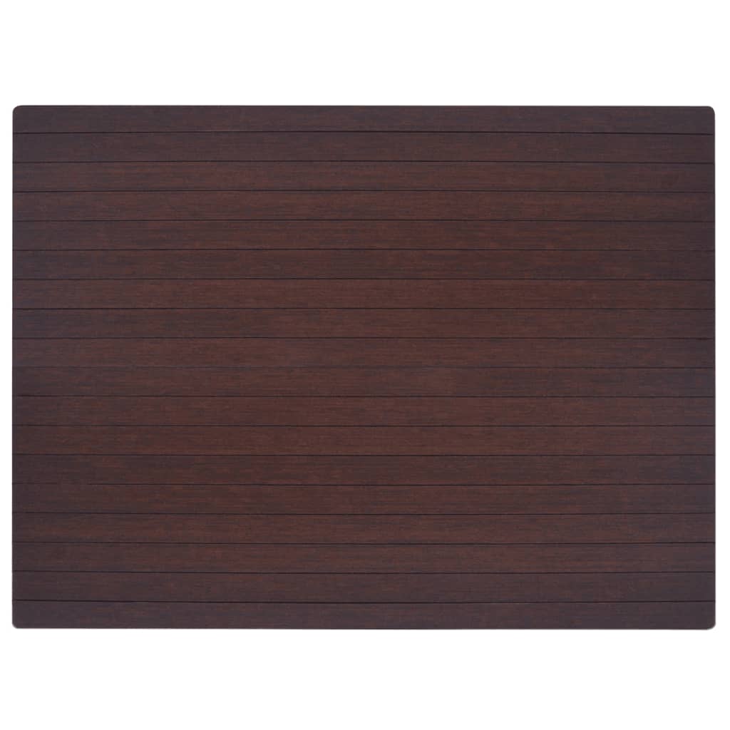 vidaXL Tapete proteção chão/tapete cadeira bambu castanho 110x130 cm