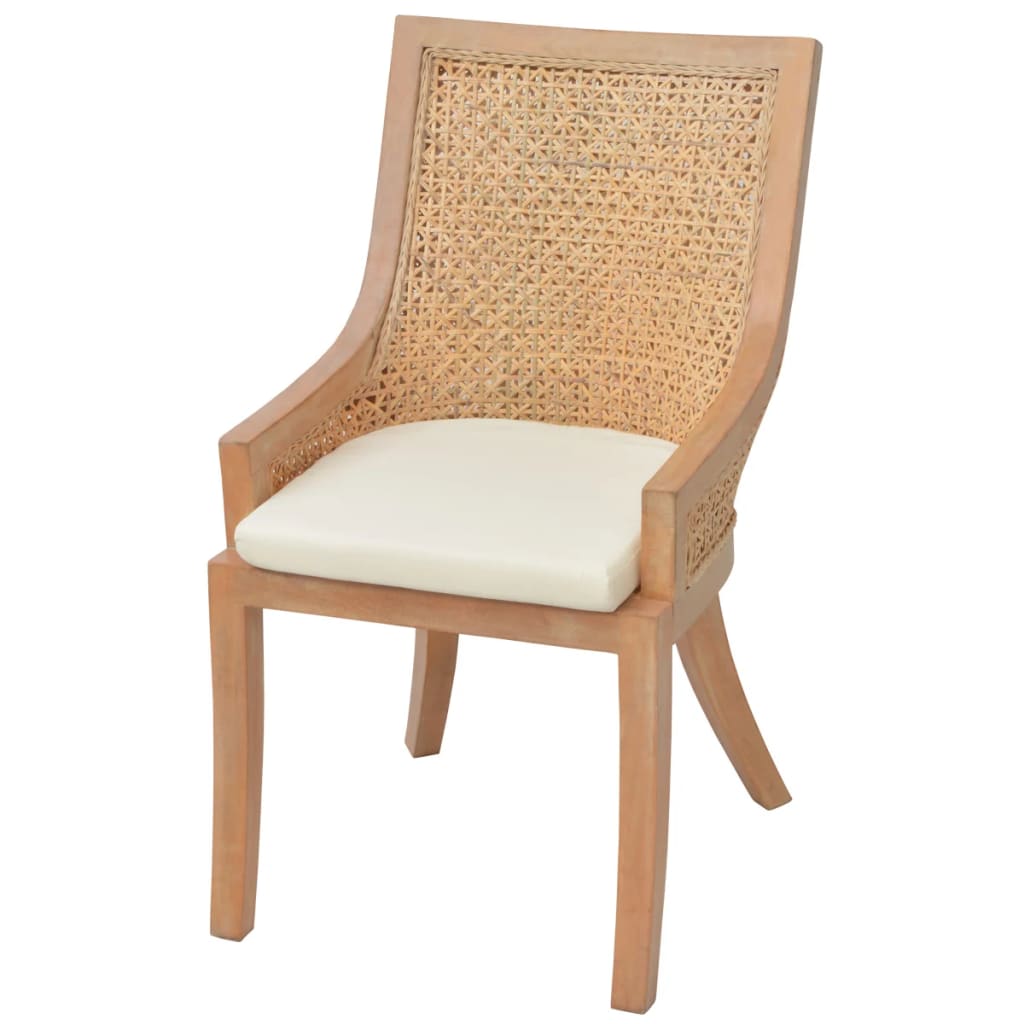 

vidaXL Eetkamerstoelen 4 st rattan en massief mangohout