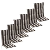 vidaXL Komplet Blazin za Vrtne Stole 6 kosov 120x52 cm Temne Črte