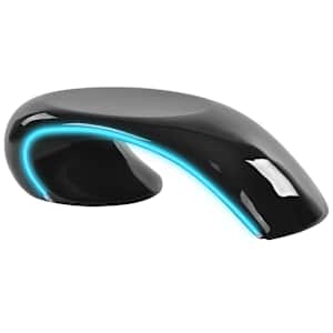 vidaXL Labai blizgus kavos staliukas su LED, stiklo pluo&scaron;tas, juodas