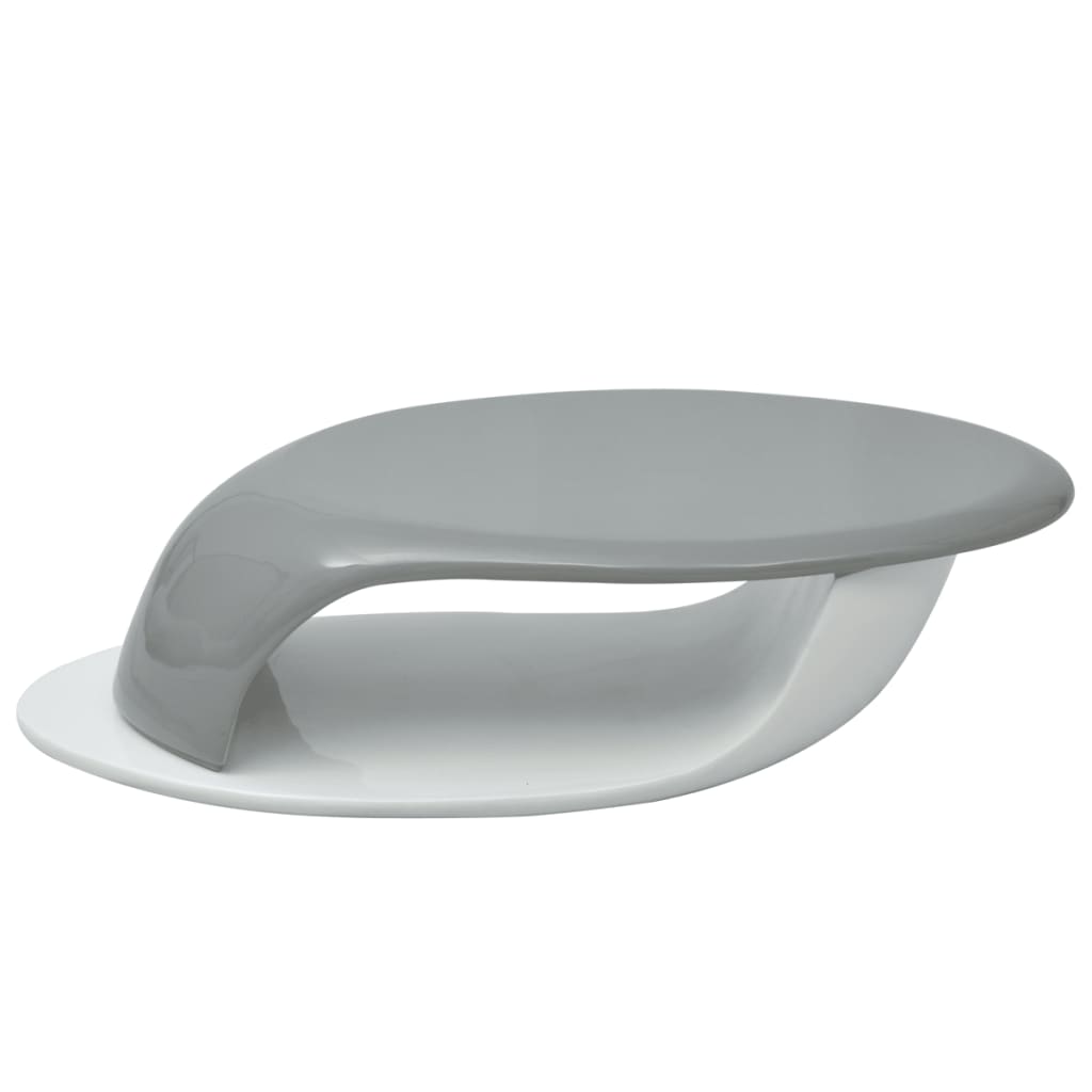 vidaXL Table basse Fibre de verre Blanc et gris brillant