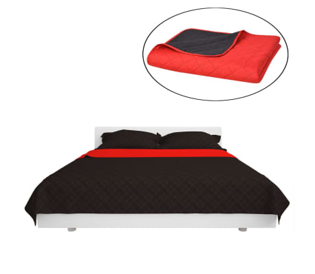 vidaXL Cubrecama Acolchado Doble Cara 230x260 cm Rojo y Vidaxl colcha de cama reversible acolchada doble cara Negro