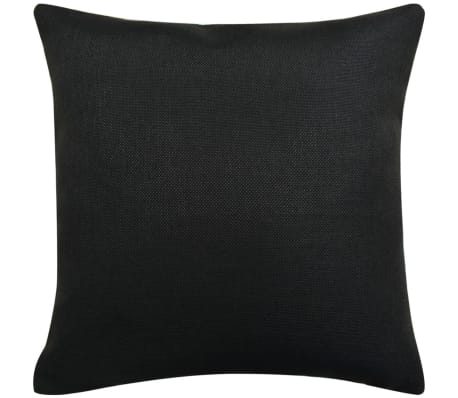 vidaXL Cushion Covers 4 pcs Linen-look Black 50x50 cm
