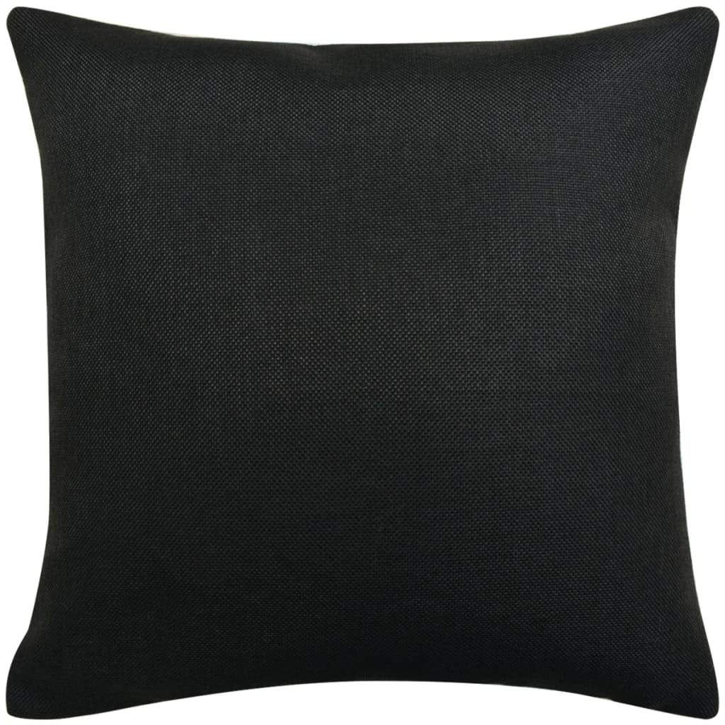 vidaXL Cushion Covers 4 pcs Linen-look Black 80x80 cm