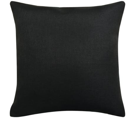 vidaXL Cushion Covers 4 pcs Linen-look Black 80x80 cm