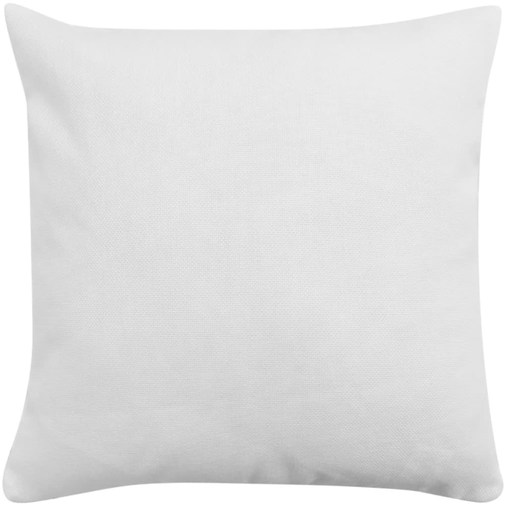 vidaXL Housses de coussin 4 pcs Aspect de lin Blanc 50x50 cm