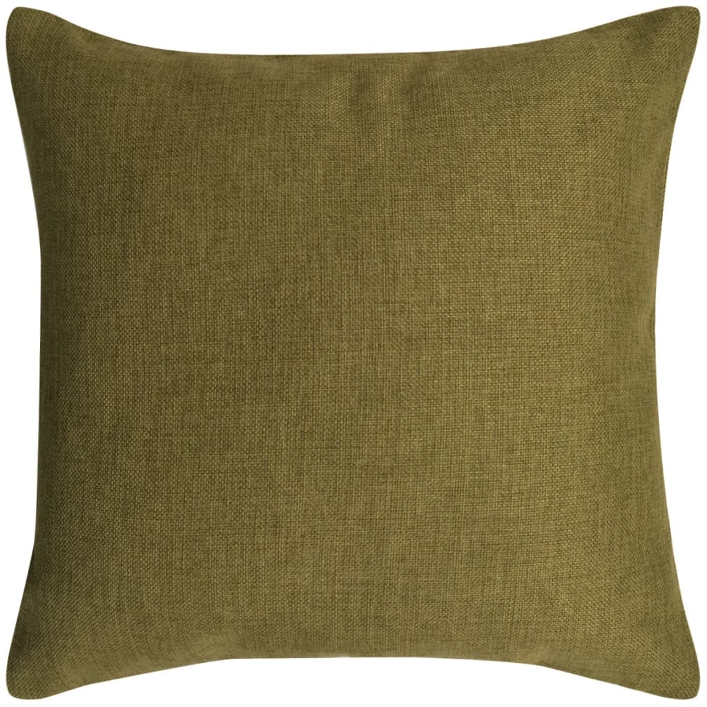 vidaXL Cushion Covers 4 pcs Linen-look Green 80x80 cm