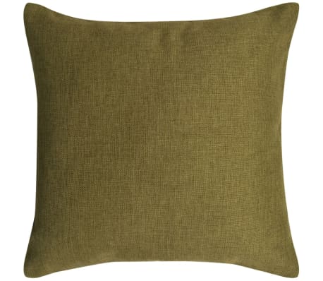 vidaXL Housses de coussin 4 pcs Aspect de lin Vert 80x80 cm